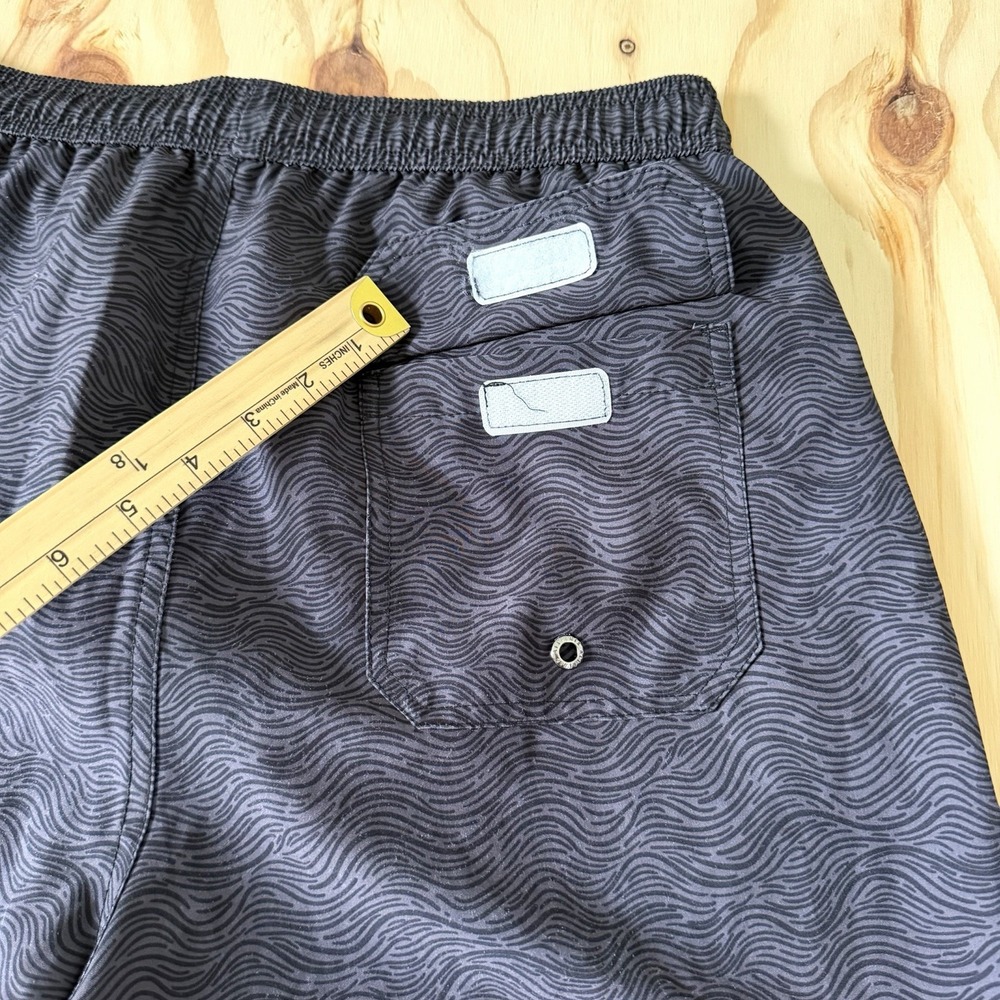 Allfenix Mens Trunks Swim Shorts Black Abstract Print with Pocket L - Picture 7 of 7